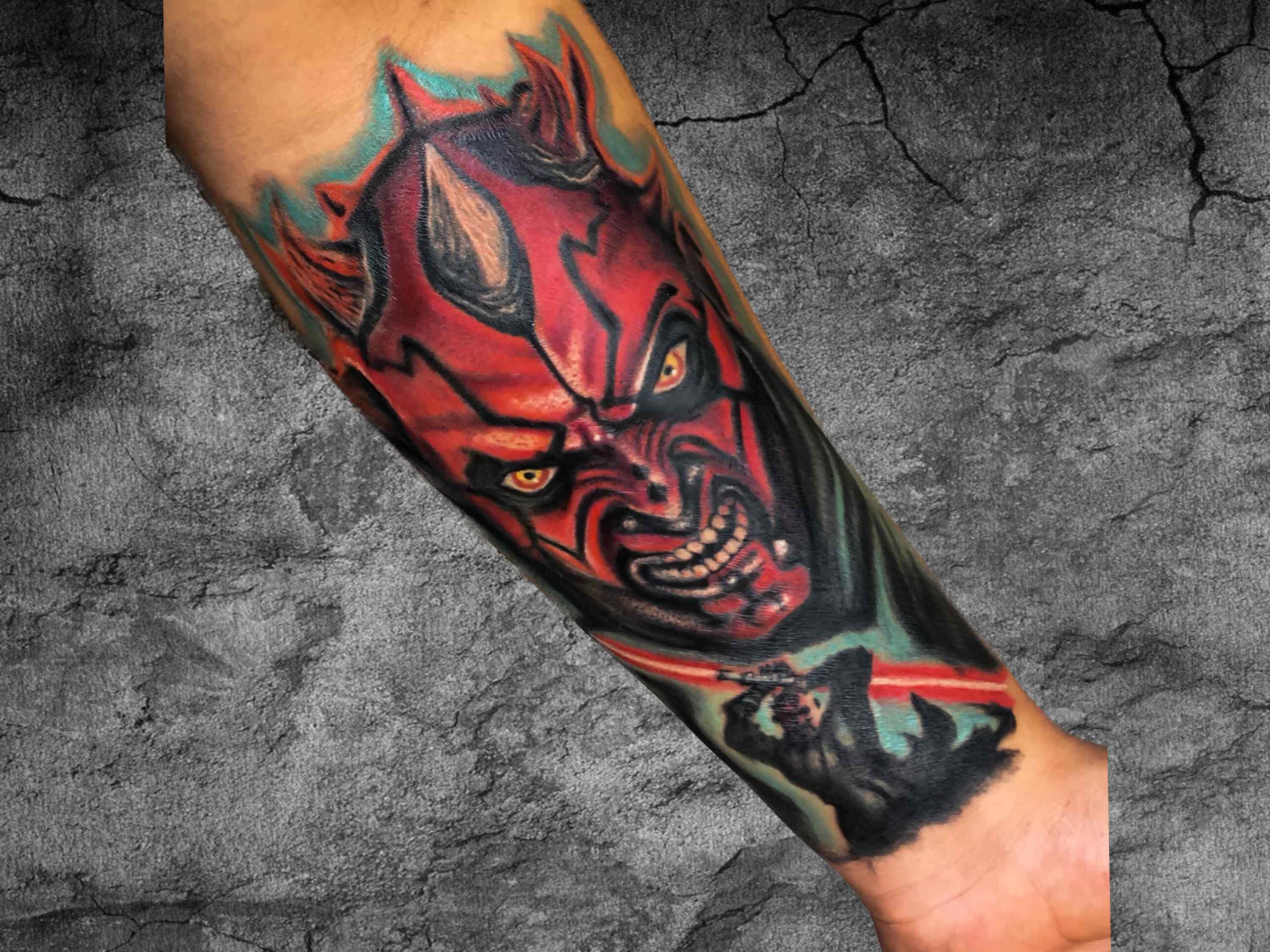 Tattoo uploaded by Domy Fätzer  Obi Wan Kenobis lightsaber Big thanks to  Casparwolfftattoo  Tattoodo