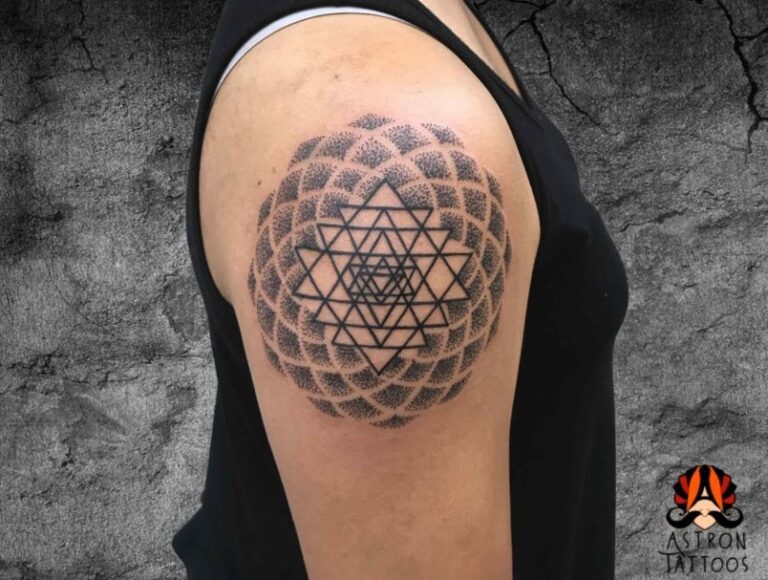 Sri Yantra Stippling Mandala Tattoo: Sacred Geometry at Astron Tattoos Bangalore