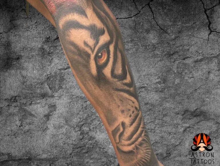 Tiger Forearm Tattoo: Fierce and Detailed Ink at Astron Tattoos Bangalore