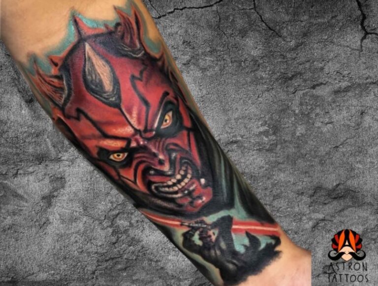 Star Wars Darth Maul Forearm Tattoo: Iconic Ink at Astron Tattoos