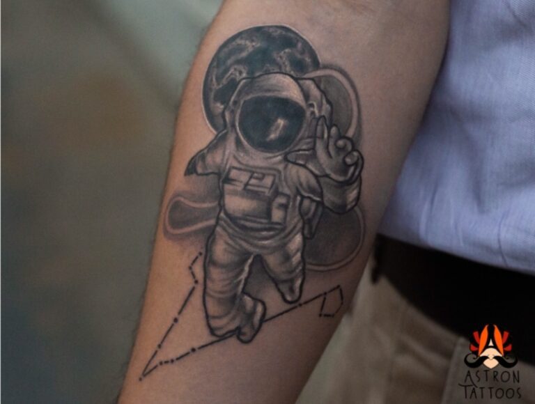 Astronaut in Space with Constellation Tattoo: Cosmic Art at Astron Tattoos Bangalore