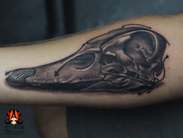 Duck Skull Memory Tattoo: A Tribute to Hunting Memories with Father